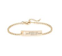 AOAMID Bible Verse Bracelet-Stainless Steel Scripture Quotes Inspirational Bracelet Faith Christian Bracelet for Women, Christmas gift for women, L, Metal, no gemstone