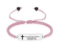 AOAMID Bible Verse Bracelet-Stainless Steel Scripture Quotes Inspirational Bracelet Faith Christian Bracelet for Women, Christmas gift for women, Metal, no gemstone