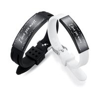 AOAMID Couple Bracelet Set-Matching Bracelets for Couples with Morse Code I Love You Love Quote Relationship Bracelets for Him and Her-Valentine's Day gift, Adjustable, Silicone, no gemstone