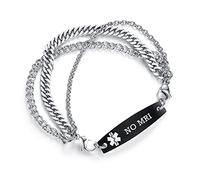 AOAMID Interchangeable Medical Alert bracelets for Men Stainless steel medical bracelets for women with free engraving