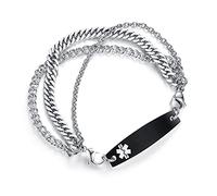 AOAMID Interchangeable Medical Alert bracelets for Men Stainless steel medical bracelets for women with free engraving