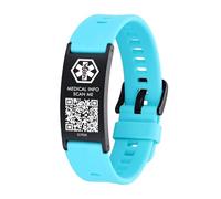 AOAMID Medical ID Bracelet with QR Code for Women Men, Silicone Adjustable QR Code Medical Alert Bracelets,Dynamic Web Information, M-L, Stainless Steel Silicone Nylon, no gemstone