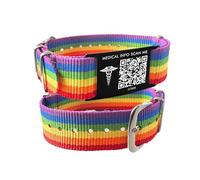 AOAMID Medical ID Bracelet with QR Code for Women Men, Silicone Adjustable QR Code Medical Alert Bracelets,Dynamic Web Information, M-L, no gemstone