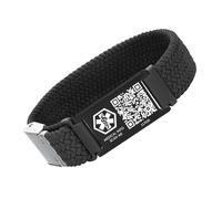 AOAMID Medical ID Bracelet with QR Code for Women Men, Silicone Adjustable QR Code Medical Alert Bracelets,Dynamic Web Information, M-L, Stainless Steel Silicone Nylon, no gemstone