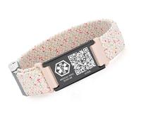 AOAMID Medical ID Bracelet with QR Code for Women Men, Silicone Adjustable QR Code Medical Alert Bracelets,Dynamic Web Information, M-L, no gemstone