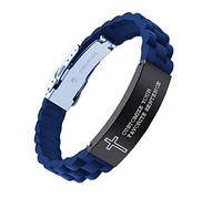 AOAMID Stainless Steel Sport Bible Verse Bracelet, Silicone Mantra Quotes Christian Gifts - Christian Bracelet for Men and Women, L, Silicone, no gemstone