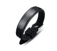 AOAMID To My Husband Bracelet Gift from Wife - Engraved Morse Code I Love You & Love Quote - Valentine's Anniversary Birthday Christmas Father's Day Gifts for Him Husband, L, Stainless Steel Silicone