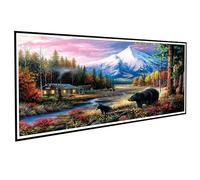 AOAOBIGS Large 5D Diamond Painting Kits for Adults Snow Mountain Diamond Art Full Drill Round Dots Diamond DIY Kits Pictures for Wall Decor Home Office Decoration(35.4in*15.7in) Without Frame