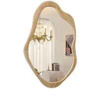 AOAOPQ Asymmetrical Irregular Mirror Full Length Save Wall Mirrors Decorative for Bedroom Living Room Entryway Hall Decor 70H x 50 W Natural