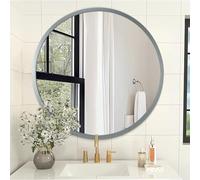 AOAOPQ Bathroom Mirror Grey Gorgeous Deep Frame Wall Mirrors Modern Round Bathroom Vanity Mirror for Bedroom, Living Room Hanging 50 x 50 cm