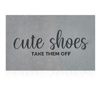 AOAOPQ Entryway Cute Shoes Take Them Off Outdoor Mats with Rubber Backing Doormat Indoor Mat Polystyrene Backing Non Slip Natural Mat Light Grey