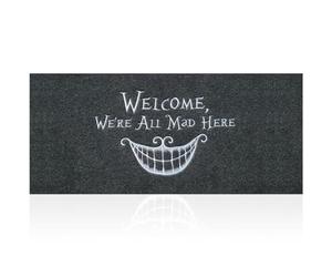 AOAOPQ Funny Doormat for Outside Entry Welcome We're All Mad Here Doormats,Heavy Duty Low Profile Non Slip Durable Front Welcome Mat Doormat for Home Entrance