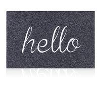 AOAOPQ Hello Door Mat Outdoor Mats for Front Door with Non-slip Rubber Backing,Welcome Mat Indoor Heavy Duty Absorb Mud for High Traffic Area Doormat Grey