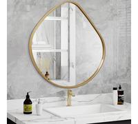 AOAOPQ Irregular Wall Small Gold Framed Mirror for Bathroom Accent Wall Modern Rectangle Mirror for Vanity