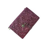 aoaoway Refillable Leather Journal, Handmade Notebook with Bookmark for Men & Women, Vintage Notebook perfect for writing, gifts, travelers (Purple, A5)