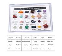 Aoaoy 2024 Christmas Advent Calendar Gemstone 24 Pcs Ore Toys Crystal Agate Stone Rocks Mineral Box Toys Christmas Ore Toys for School Dormitory