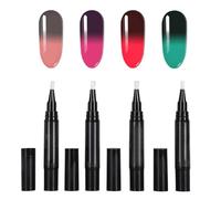 Aoaoy 4 Pieces of Color Change Nail Polish Pencil, Rotatable Temperature Change Beer for DIY Nail Art, 5 Ml (G115（01+03+05+07）)
