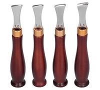 Aoaoy 4pcs Leather Edgers Professional Trimming Working Kit with Wooden Handle for Craft Leather Cutting