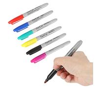 Aoaoy 6PCs Textile Pen Black, Textile Pencils Washing Machine -safe, Piercing Skin Marker Positioning Pen Permanent Make -up Body Art Beauty Tool