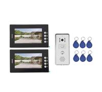 Aoaoy 7 Inch HD Display Video Intercom Entry System with 2 Units, CMOS Image Sensor, Energy Efficient Design, ABS Material, 4-Wire Wiring Method, 6 Access Cards for Villa (UK Plug)