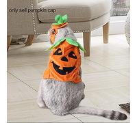 Aoaoy Adjustable Cat Pumpkin Cap Headgear for Halloween Party Cosplay, Orange Pet Hat with Green Leaves for Cats, Small Dogs, Great for Holidays, Parades,Photo Shoots