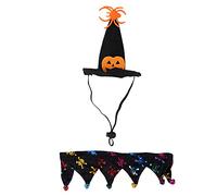 Aoaoy Adjustable Pumpkin Hat and Cloak for Cat, Halloween Dog Costumes for Fun Party Days, Christmas Costume with Collar (Skeleton Shaped)