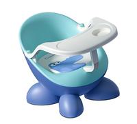 Aoaoy Adjustable Toddler Dining Chair, PVC Baby Food Chair with Tray, Portable Play Rest Chair for Babies, Easy to Clean and Stable, Ideal for Various Scenes, Durable Plastic Material (Blue)