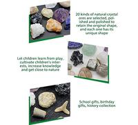 Aoaoy Advent Calendar 2024 20 Kinds of Mini Size Crystal Agate Stone Rocks Minerals Fossils Xmas Countdown Calendar for Geology Enthusiasts Collection Gifts