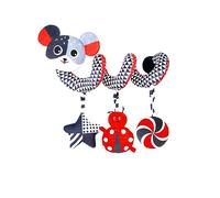 Aoaoy Baby Spiral Hanging Stroller and Car Seat Toys 0-6 Months, High Contrast Spiral Stroller Mobile Toys for Infants Toddlers, Plush Hanging Baby Carseat Sensory Activity (Black white and red mice)