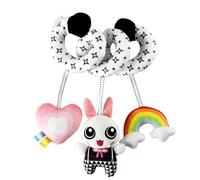 Aoaoy Car Seat Toys for Babies Infant Baby Spiral Activity Hanging Stroller Toys High Contrast Crib Bassinet Mobile Bed Wind Chimes Educational Accessories Spiral Activity Plush (Bunny)