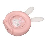 Aoaoy Cute Rabbit Shaped Rechargeable Hand Warmer, 2 Temperature Gears, Colorful Light, 1800mAh Battery for Pocket, 3 Seconds Quickly Heating, Perfect in Cold Weather (Pink)