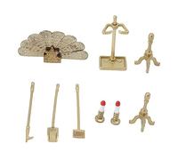 Aoaoy Dollhouse Fireplace Accessory Set Decorative Dollhouse Miniature Furniture Accessories for 1/12 Dollhouse Decoration