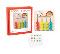 Aoaoy Four-colored Hedge-playing Chess, Matching Coloring Chess Boards, Wood-mounted Wooden Path Puzzle Back for Logic Training (Four Color Walking Chess)