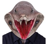 Aoaoy Halloween Scary Snake Mask Horror Animal Cosplay Prop, Full Face Cover Realistic Novelty Cobra Costume for Halloween Party, 3D Snake Skin Mask Full Head Animal Joker