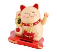 Aoaoy Lucky Cat, Waving Cat, Solar Powered Waving Cat, Lucky Cat, Cute Solar Bringing Good Luck, Car Decoration, Lucky Cat, Waving Lucky Cat for Desk, Home Accessories Decoration (Yellow)