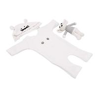 Aoaoy Newborn Baby Photography Props 3pcs Set Children Photography Props, Knitted Jumpsuit + Hat + Doll Mouse, for Infant Picture, Shower Parties (White)