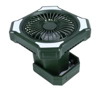 Aoaoy Outdoor Camping Fan, The Portable Camping Fan with 10000mAh Battery, LED Light, 3 Lighting Levels, Smart Remote Control, for Outdoor Use, with SOS (Green)