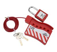 Aoaoy Padlock Cable Lockout, Flexible Nylon Security Cable Lock, 2m Length with 5pcs 38mm Padlocks, Adjustable Metal Cable Lock, Wide Application for Gate Valve, Electrical Cabinet