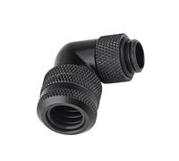 Aoaoy PC Water Cooling Connector, 90 Degree Angle Connector, G1/4 Thread for 10X14mm Hard Pipe, with Silicone Ring to Prevent Leakage (Black)