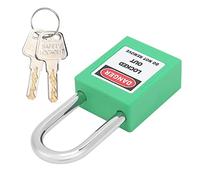 Aoaoy Safety Padlock, 38mm Insulating Nylon PA Steel Lock, Electric Power Nuclear Energy Lockout Tagout, 2 Keys, Writable Label (Green)