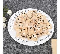 Aoaoy Set of 2 Wooden Tiles Puzzle Blocks Craft Learning Tools Crafts for 26 English Alphabets (Caps Mixed)