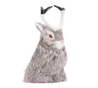 Aoaoy Simulation Antlers Ornament, Plush Rabbits, Cute Home Decorations, Animal Model, Plush Animal Doll for the Home Office (White)