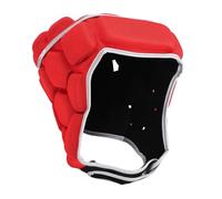 Aoaoy Soft Helmet Rugby Headguards Lightweight Head Protector with Adjustable Band, Soft Padded Headgear Rugby Helmet with Breathable EVA Mesh for Soccer Baseball Goalkeeper (Red)