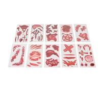 Aoaoy Temporary Scar Tattoo Set with Fake Blood and Wound Stickers, Easy to Apply and Remove for Halloween Makeup, Great for Scaring Friends (T package)