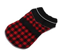 Aoaoy Warm Dog Jacket, Windproof British Style for Medium Large Dogs, Polyester Plush with Strap Entry At the Neck and Back (S)