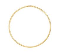 Aobei Pearl 18K Gold Plated Omega Necklace Collar for Women Dainty Thin Snake Chain Choker Layering Jewelry 16.5”