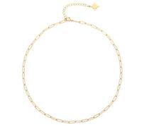 Aobei Pearl 18K Gold Plated Paperclip Chain Choker Satellite Chain Freshwater Cultured Biwa Pearl Pendant Necklace Dainty Jewelry for Women, Gold plated brass, No Gemstone