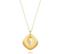 Aobei Pearl 18K Gold Plated Shell Pendant Necklace Long Sweater Chain Necklace Dainty Layered Lariat Jewelry for Women