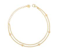 Aobei Pearl 18k Gold Satellite Chain Bracelet for Women Delicate Double Layering Bracelet Sets Minimalist Link Jewelry 7’’