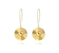 Aobei Pearl 18K Gold Straw Hat Waving Pendant Large Hook Earrings Handmade Personalized Drop Earrings for Women